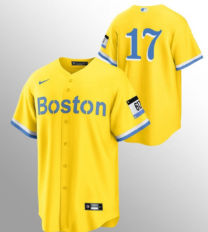 2026 Men Boston Red Sox #17 yellow Nike MLB Jersey 0814001 